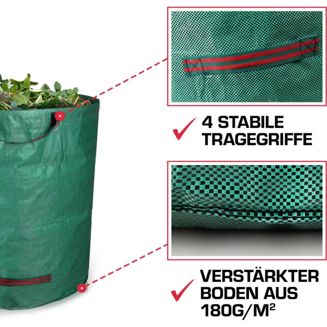 <strong>2 x 272L Gartensack</strong> faltbar & stabil aus robustem Polypropylen-Gewebe – Bild 4