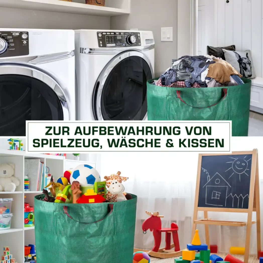 <strong>2 x 272L Gartensack</strong> faltbar & stabil aus robustem Polypropylen-Gewebe – Bild 6